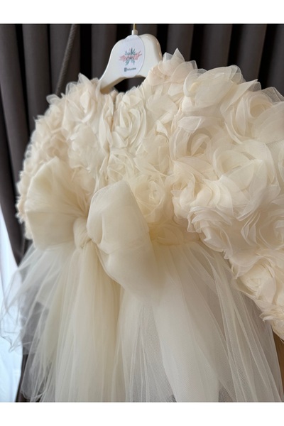 Baby Aden BabyAden ανάγλυφο λουλουδάτο χριστουγεννιάτικο κοστούμι Mevlüt βραδινό φόρεμα γενεθλίων για κοριτσάκι παιδικό φόρεμα