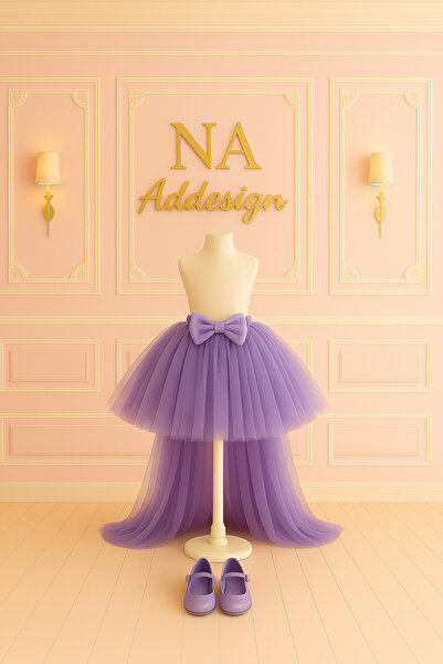 NA ADDESIGN Fusta tutu cu coada – Căptușeală cu talie elastică, cataramă cu fundă (7 CULORI)