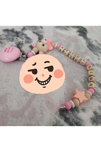 Serap Yılmaz Sahi Isimli Ahşap Boncuklu Bebek Emzik Zinciri - Emzik Askısı - ...