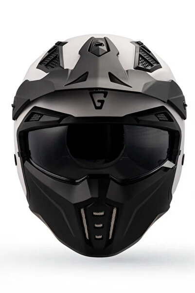 DeadG Helix Mat Beyaz-Siyah Modüler Kask