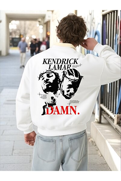 ArtYus سويت شيرت يونيسكس بأكمام طويلة من Kendrick Damn Transfer مطبوع مقاس كب...