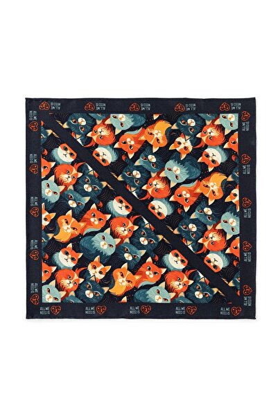 All We Need Is Pets Bandană din mătase neagră cu aspect Foxy pentru pisici și iubitori de animale