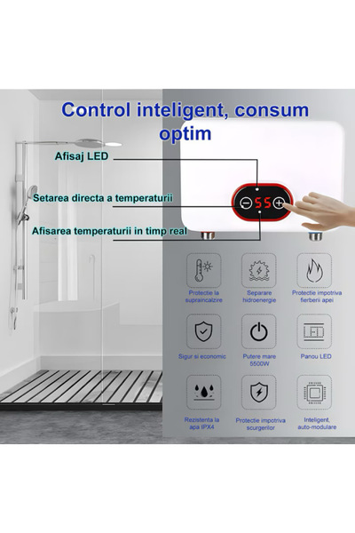 MODVIA Instant heater 3500W-5500W LED touch wall
