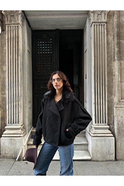 CKSpor Kaşe Jacket Fur Collar