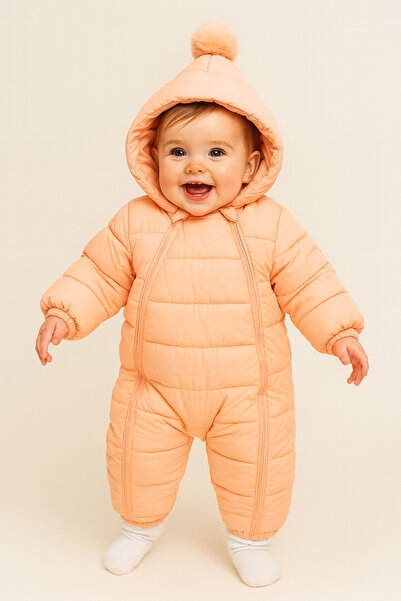 Bebelul Salmon pink jumpsuit for girls, made of fleece