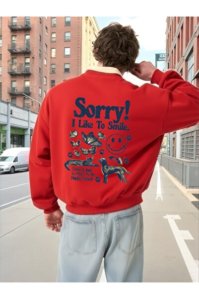 ArtYus سويت شيرت بأكمام طويلة للجنسين من Sorry Transfer مطبوع مقاس كبير ذو يا...