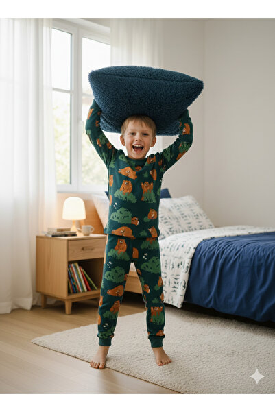 bunny hopp Σετ πιτζάμες για αγόρια με σχέδιο αρκουδάκι 100% βαμβακερό interlock