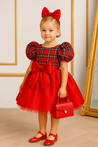 NA ADDESIGN Rochie pufoasă cu model în carouri, rochie de Anul Nou, costum de...