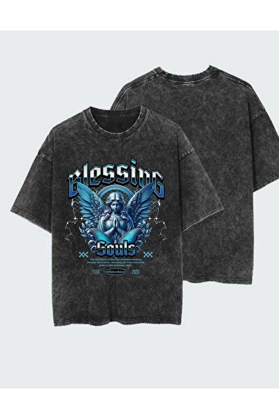 DEEFWEAR Tricou unisex cu imprimeu, spălat și uzat