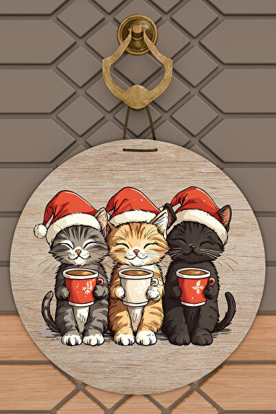 Dormot Yüksek Kaliteli Dijital Baskı, Yeni Yıl, Merry Christmas, Yılbaşı temalı Kapı süsü, Duvar Süsü