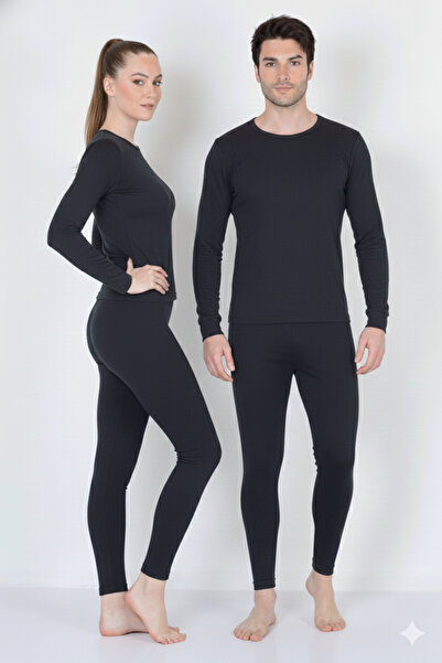 Isıl Termal | Winter Comfortable Thermal Lcral Cotton Bottom and Top Set (Anthracite 1 Piece)