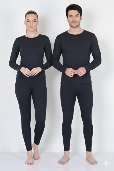 Isıl Termal | Winter Comfortable Thermal Lcral Cotton Bottom and Top Set (Anthracite 1 Piece)