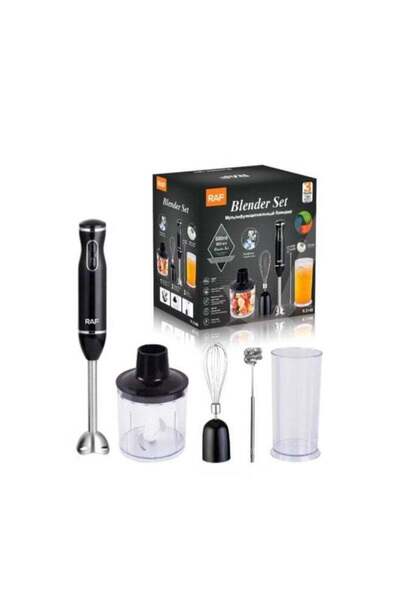 raf Blender Set 5 in 1 - Stainless Steel 400W, Turbo Boost, Variable Speeds, Chopper & Mixer