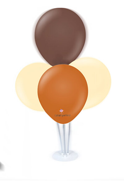 Öztürkpartievi Brown Caramel Beige Balloon Set and 4-Piece Balloon Stand 40cm