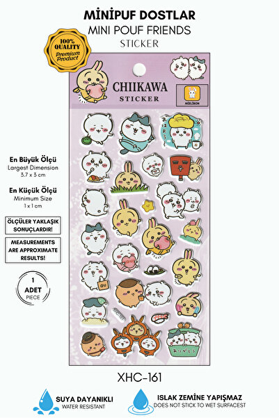 Mielibon Minipuf Dostlar Günlük Anlar Sticker Seti – Sevimli Mini Karakter Çı...