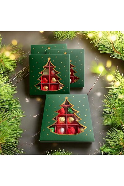 ramkovska Yılbaşı Çikolatası 16 Bölmeli Lüks Çikolata Çam Ağacı 300 gr