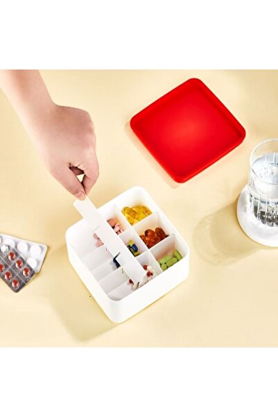 Saint Belisama Concept New Generation 9-Compartment Medicine Box with Lid, Storage Container, Makeup Box