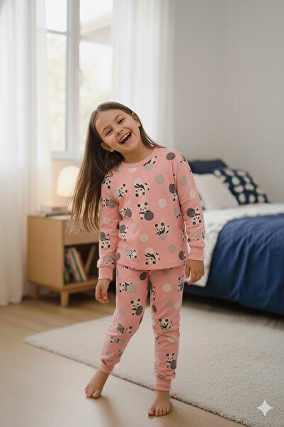 bunny hopp Σετ πιτζάμες για κορίτσια με σχέδιο Panda 100% βαμβακερό interlock
