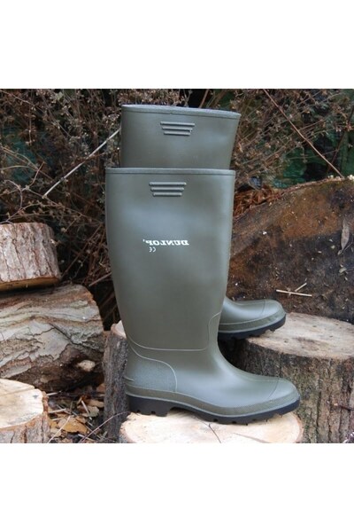 DUNLOP Pricemastor 380 VP PVC Safety Boots, Green, No Toe Cap