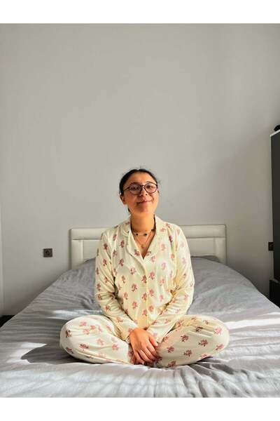 Marka Belle Pegasus Fabric Front Buttoned Pajama Set