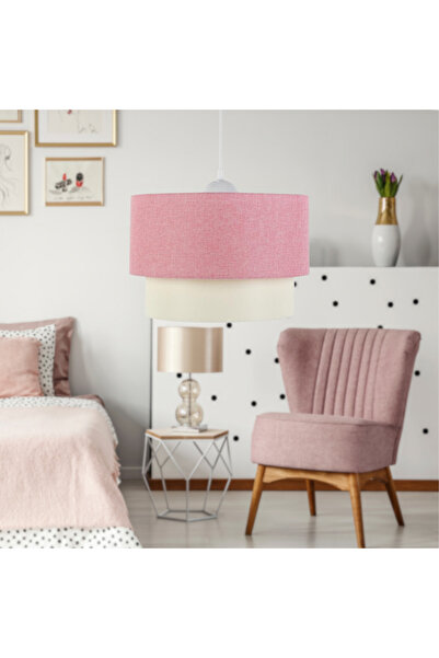 Art&Gift Pasta Tekli Pembe Dokuma Sarkıt Yatak Odası Çocuk Odası Genç Odası S...