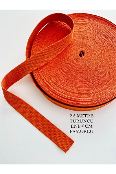 seyranat Orange Color 2.5 Meters Width 4 cm Cotton Wallet-Bag Strap, Handle, Column-Narrow Webbing-Multi-Purpose Ribbon