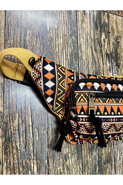 street&bagdnz Retro Patterned Bohemian Ethnic Authentic Shoulder and Waist Bag for Daily Travel Use