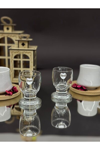 KirLiNova Heart Detailed Coffee Side Cup Set of 2