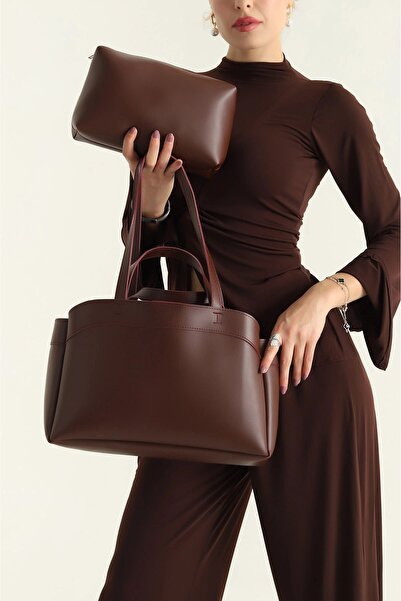 Rivina Mari Women's Magnet Closure Wallet Detailed Handbag and Shoulder Bag