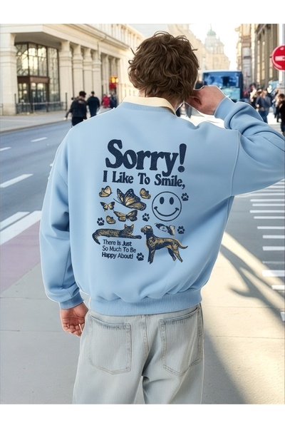 ArtYus سويت شيرت بأكمام طويلة للجنسين من Sorry Transfer مطبوع مقاس كبير ذو يا...