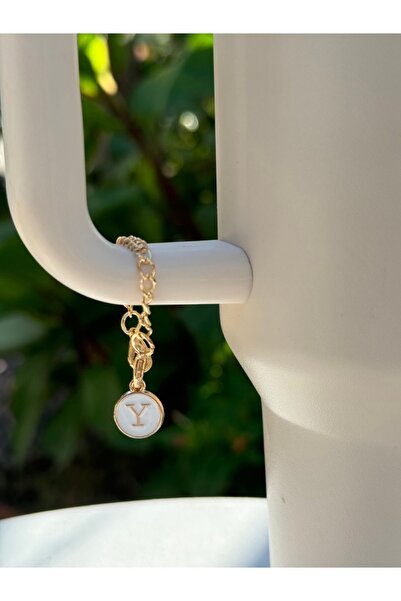 YuccaCo Accessorize Your Life White Thermos Compatible Accessory with Letter Y/Letter Y Thermos Charm/Letter Thermos Ornament