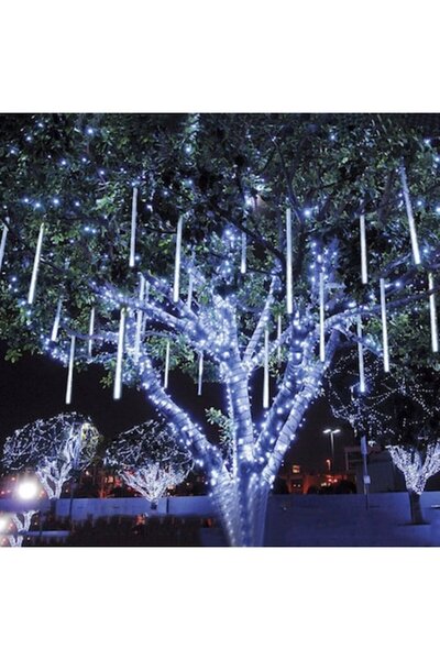 PORKY Shop LED Meteor Tube Lights 8 Tubes 80 cm with Snow Effect