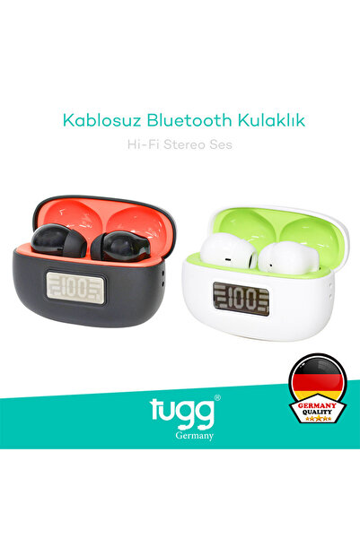 Tugg Germany Bluetooth 5.3 Kablosuz Kulaklık CH328–Dijital Ekranlı Şarj Kutus...