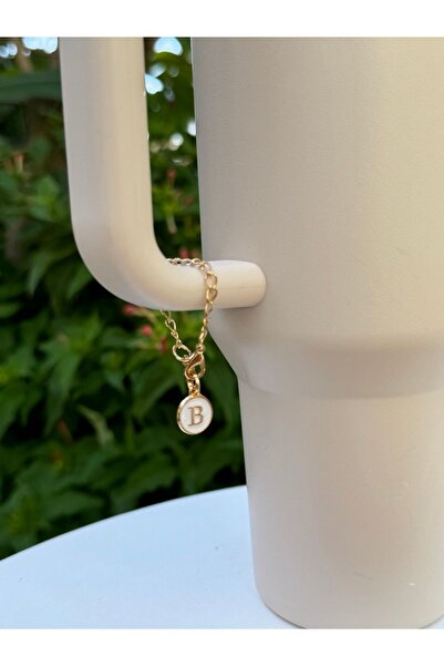YuccaCo Accessorize Your Life White Thermos Compatible Accessory with Letter B/Letter B Thermos Charm/Letter Thermos Ornament