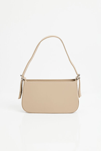 Modamorfo 010172 Flat Baguette Shoulder Bag - Beige
