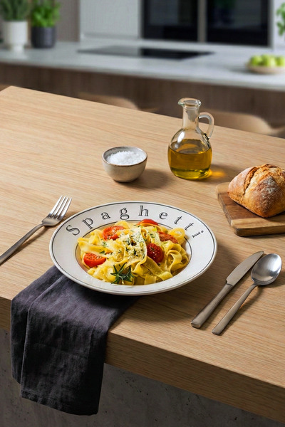 grandora Pasta Plate - Spaghetti Themed (26 cm) Pasta Plate Bowl - Salad Plate