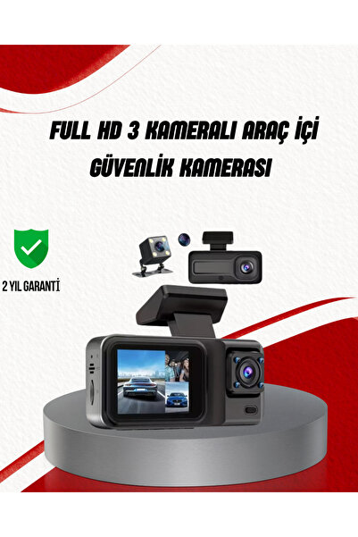 UCUZTEKNO Ön Arka ve İç Kamera DashCam 360° Kapsamlı Full HD Araç Güvenlik Si...