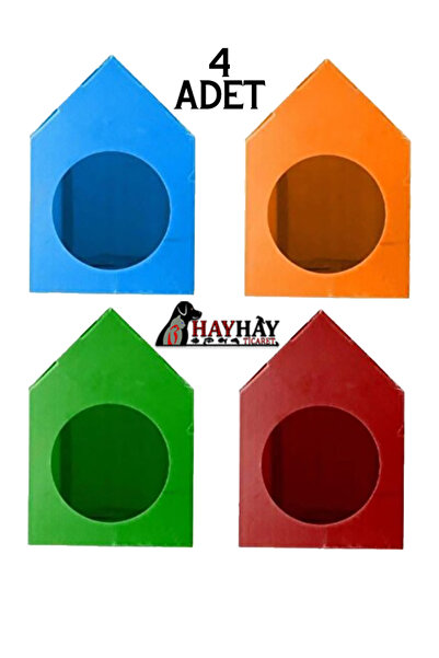 HAYHAYPETSHOP Kedi Köpek Evi Kulübesi Yuvası Plastik Demonte Taşınabilir Ev 4 lü