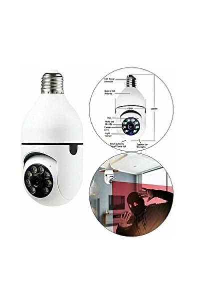 Kludoo smart bulb PTZ WiFi 2.4G 4K E27 bulb camera with motion sensor + Techstar 32GB MicroSDHC