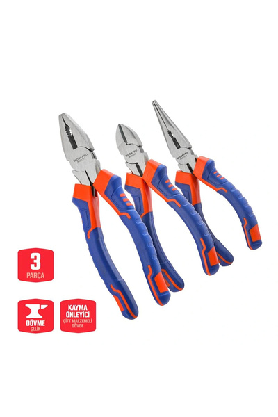 Workpro WP201007 200MM/160MM Profesyonel 3’lü Pense Seti
