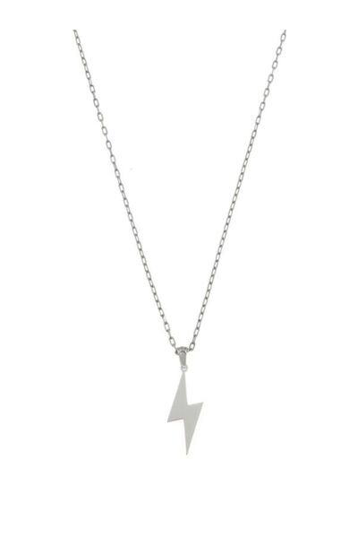 Atolyewolf Gümüş Kaplama Şimşek Kolye