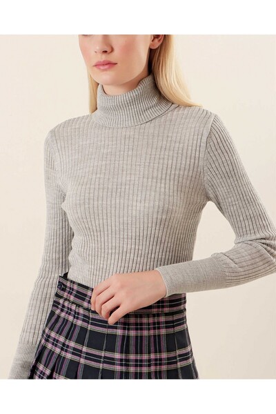 Modamorfo 10311 Pulover tricotaj cu gât - Gri