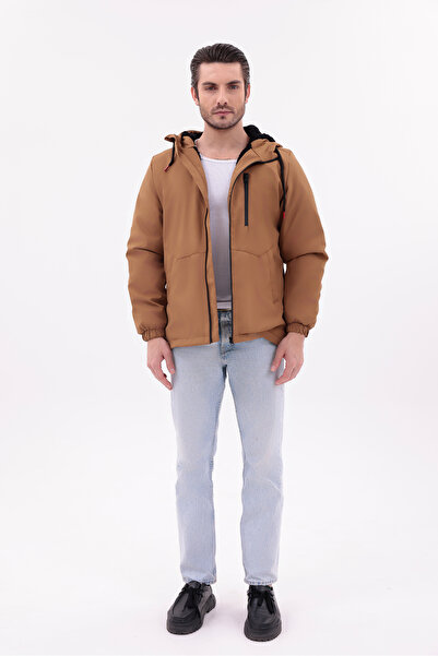 MYRAB DENİM Men's Fur Water and Windproof Hooded Winter Coat & Coat & Parka