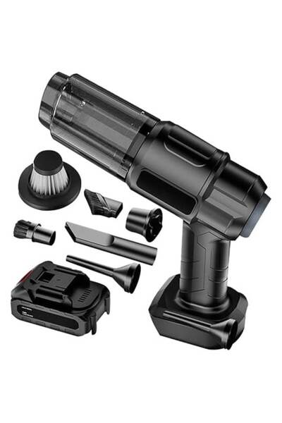 SokShop handheld vacuum with battery, 150W, 18.5V 1.3Ah, 7 accessories, black