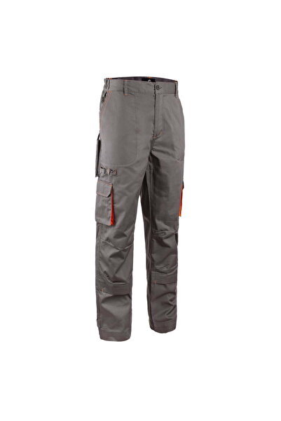 Coverguard Pantaloni de lucru Paddock II, gri/portocaliu, 60% bumbac/40% poliester – 245 g/m², buzunare multiple, husă