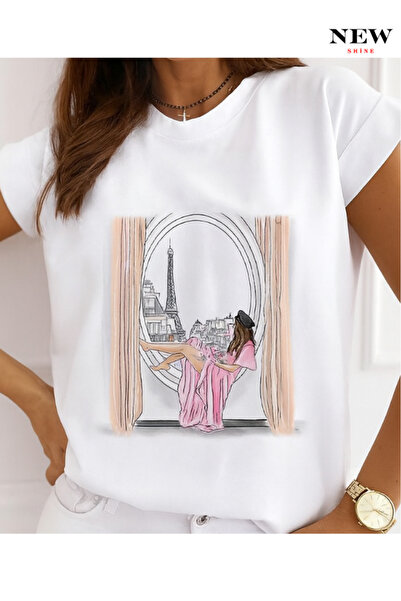 New Shine Τοπίο με τύπωμα oversized Μπλουζάκι