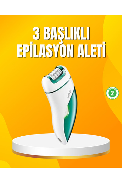 UCUZTEKNO Şarjlı 3’ü 1 Arada VGR Epilatör LED Işıklı Suya Dayanıklı Hassas Bö...