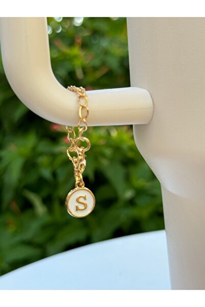 YuccaCo Accessorize Your Life White Thermos Compatible Accessory with Letter S/Letter S Thermos Charm/Letter Thermos Ornament