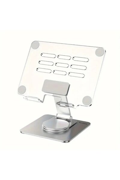 Kludoo Suport de birou pliabil pentru tabletă, reglabil la 360°, aluminiu-acr...