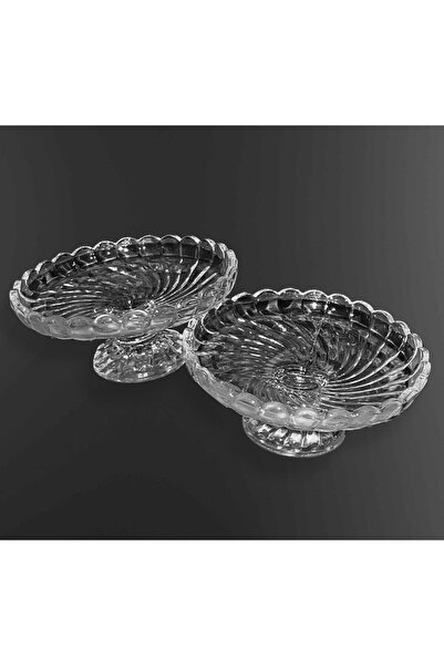 Zeryas Home 2 Adet Cam Ayaklı Sunum Kasesi Çerezlik Tatlılık Sade